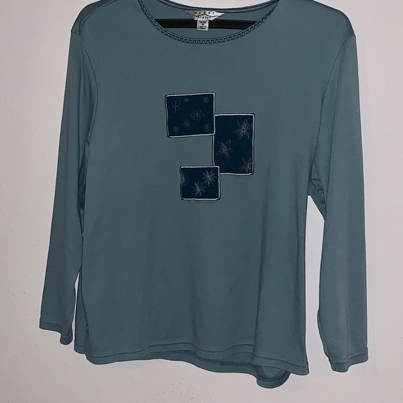 Teal Green Sweater with Cube Design - Picture 3 of 3
